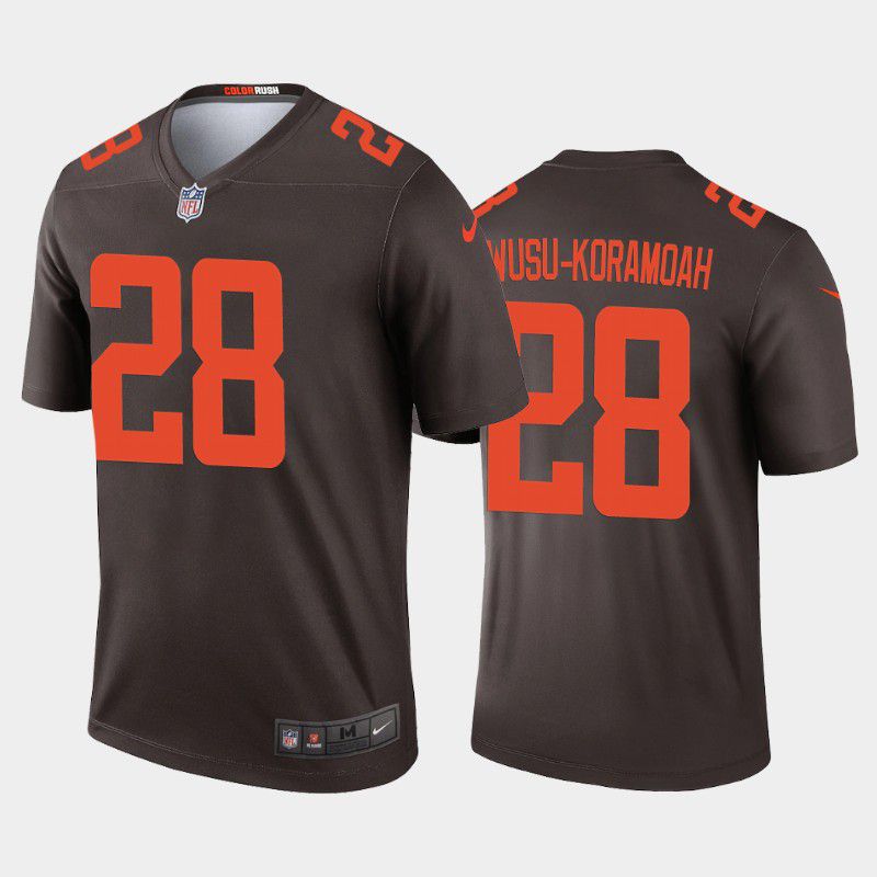 Men Cleveland Browns #28 Jeremiah Owusu Koramoah Nike Brown Alternate Legend NFL Jersey->->NFL Jersey
